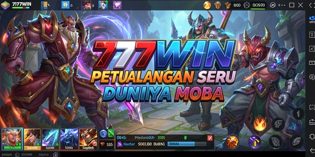 Tampilan gameplay yang mendebarkan dari 777WIN dengan aksi MOBA intens.