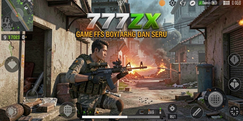Tampilan mendebarkan dari gameplay FPS 777ZX yang penuh aksi.