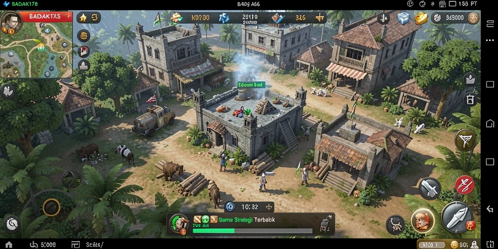 Tampilan gameplay menarik dari BADAK178 dengan elemen SLG yang mendalam.