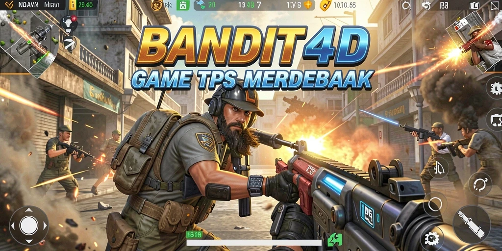 Gameplay mendebarkan di BANDIT4D dengan berbagai senjata dan aksi.