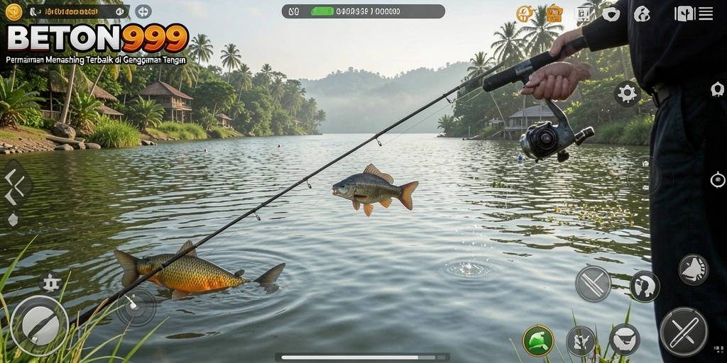 Gameplay BETON999 yang menampilkan suasana memancing yang seru.