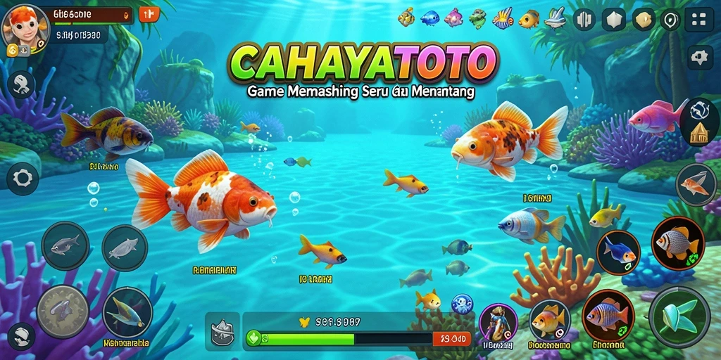 Gameplay seru CAHAYATOTO dengan tampilan aktivitas memancing yang mendebarkan.