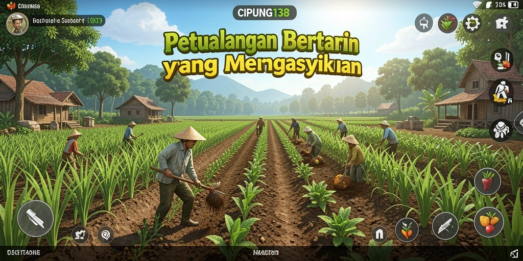 Tampilan gameplay menyenangkan di CIPUNG138 dengan kebun yang luas.