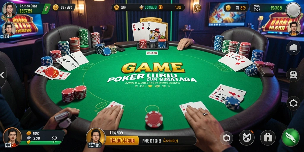 Gameplay poker seru di EE789 dengan teman-teman.