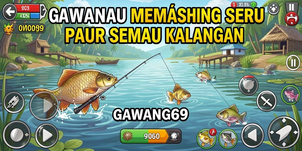 Screenshot gameplay GAWANG69 menampilkan aksi memancing yang mendebarkan.
