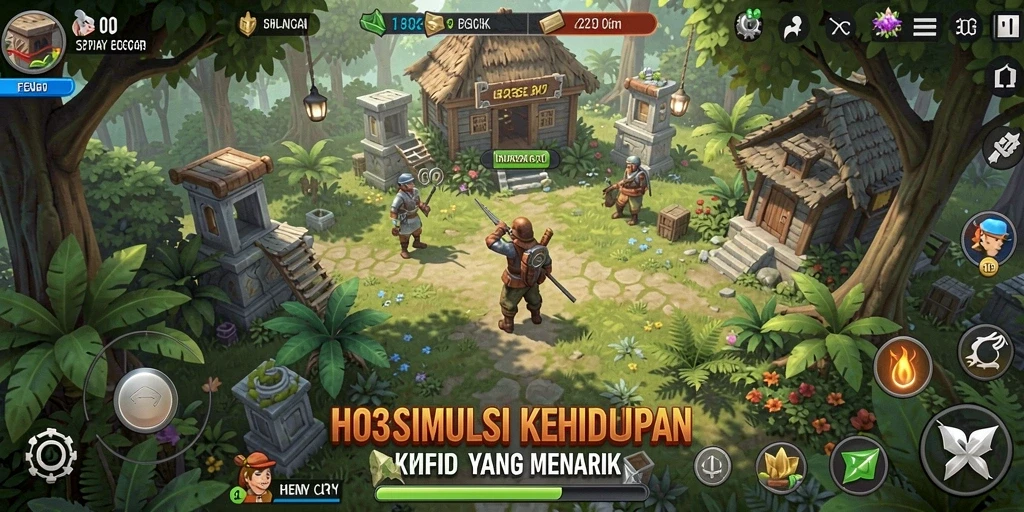 Tangkapan layar gameplay H03 yang menunjukkan interaksi karakter dalam simulasi.