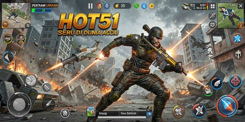 Tampilan gameplay HOT51 yang seru dan penuh aksi.