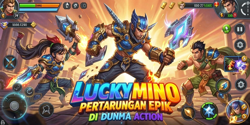 Tampilan gameplay seru dan mendebarkan di LUCKYMINO.