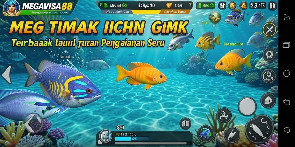 Tangkapan layar gameplay MEGAVISA88 menampilkan aksi menembak ikan yang seru.