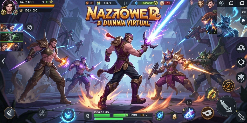 Tampilan aksi seru karakter dalam pertarungan NAGA1001.