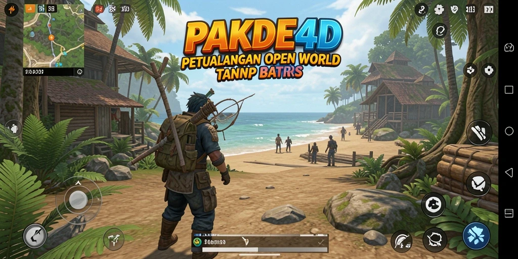 Screenshot PAKDE4D menampilkan petualangan seru di dunia terbuka.