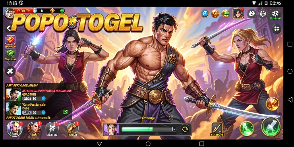 Gameplay POPOTOGEL menampilkan pertempuran seru dengan efek visual menawan.