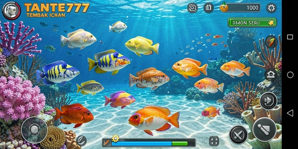 Screenshot gameplay TANTE777 yang seru menembak ikan.