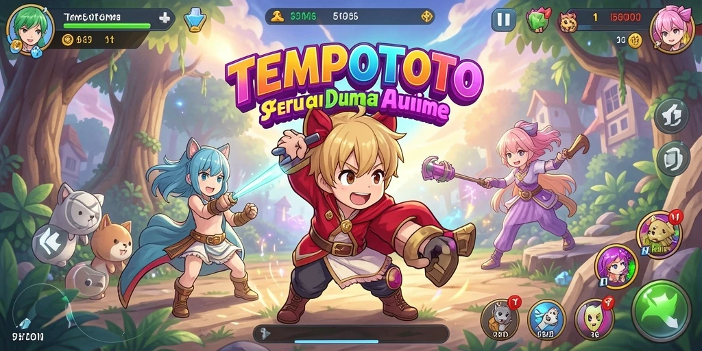 Tampilan menakjubkan dari gameplay TEMPOTOTO yang penuh warna.