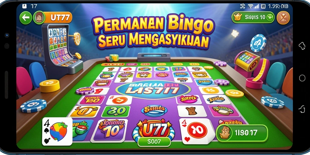 Screenshot utama UT77 menampilkan gameplay Bingo yang seru.