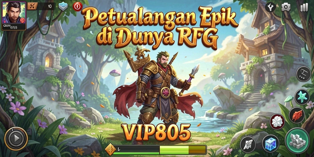 Screenshot utama VIP805 menampilkan pertempuran seru dalam dunia RPG.