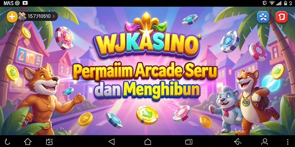 Screenshot permainan WJKASINO menampilkan momen seru dalam gameplay arcade.